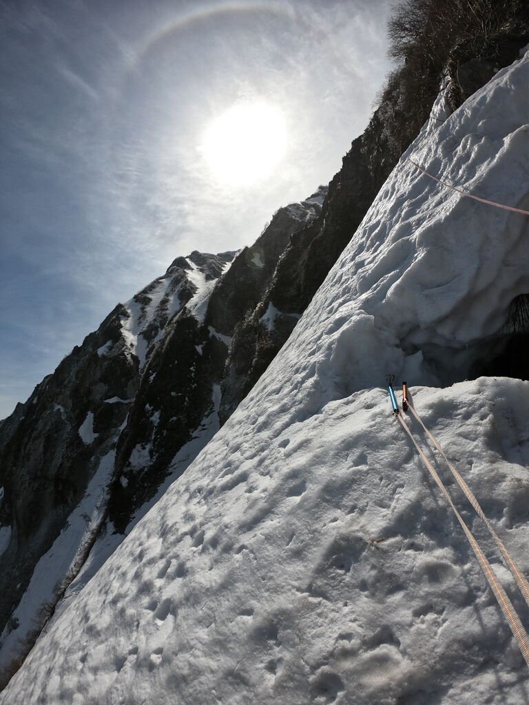 大山北壁弥山尾根東稜登攀 行者谷滑降 山スキー RLYL4889