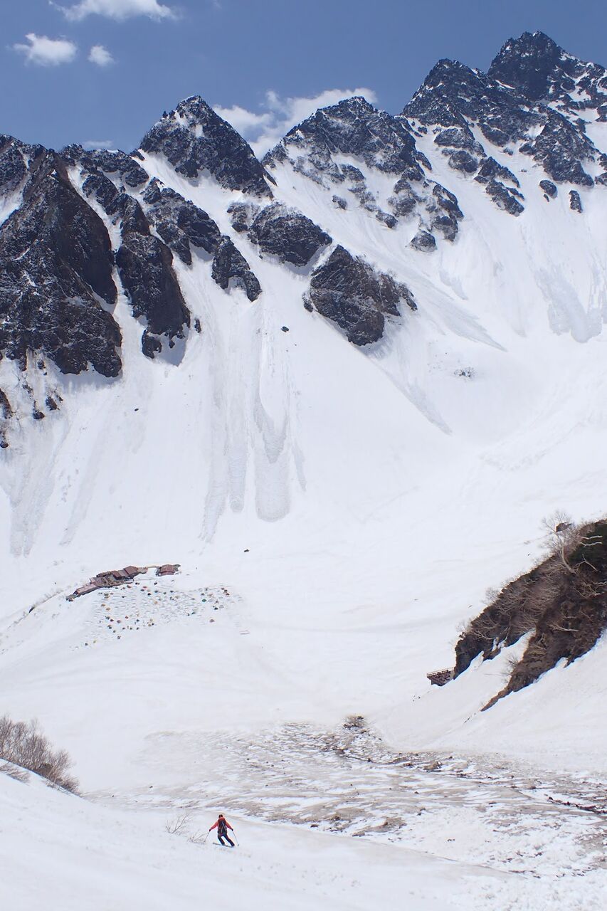 穂高岳 バックカントリー、山スキー、残雪期アルパインクライミング IMG_4656