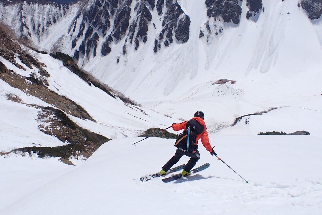 穂高岳 バックカントリー、山スキー、残雪期アルパインクライミング IMG_4652