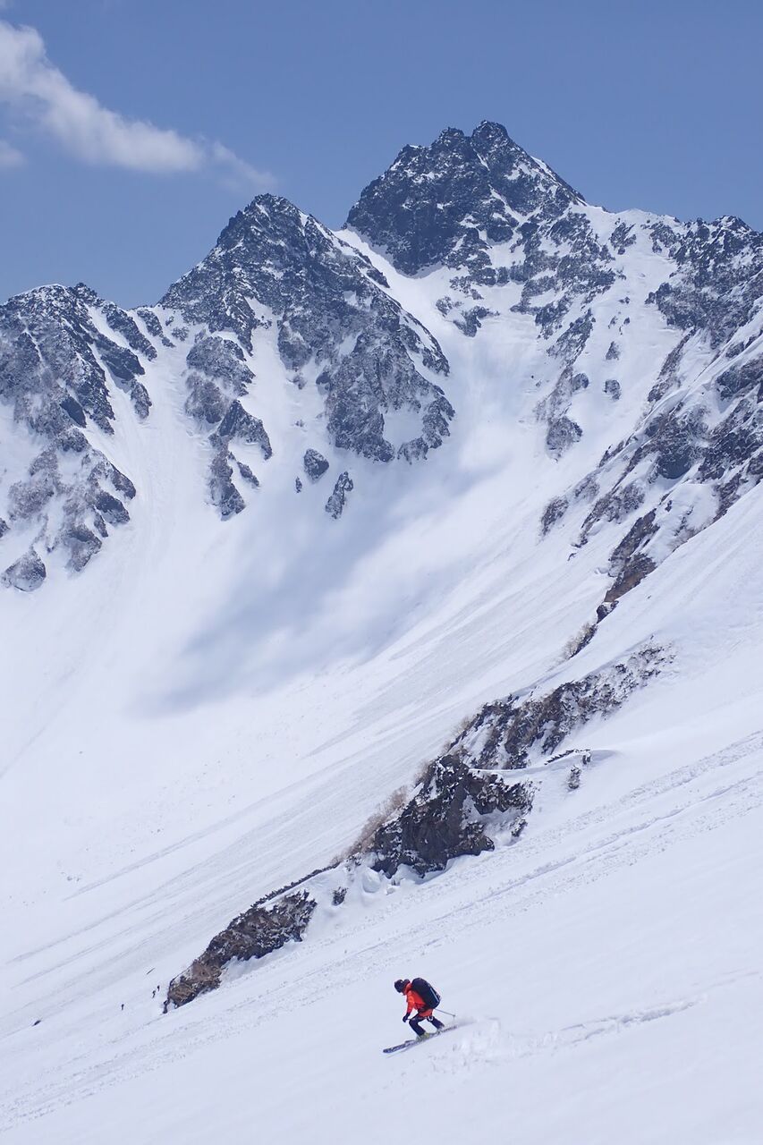 穂高岳 バックカントリー、山スキー、残雪期アルパインクライミング IMG_4601