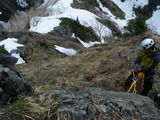 明神岳 東稜 残雪期アルパインクライミング DSCF1117