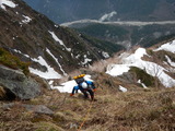 明神岳 東稜 残雪期アルパインクライミング DSCN1682