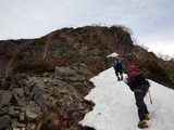 明神岳 東稜 残雪期アルパインクライミング DSCN1671